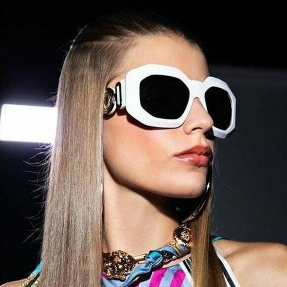 NEW Versace VE4424U 314/87 MAXI MEDUSA BIGGIE White Gray Irregular Sunglasses